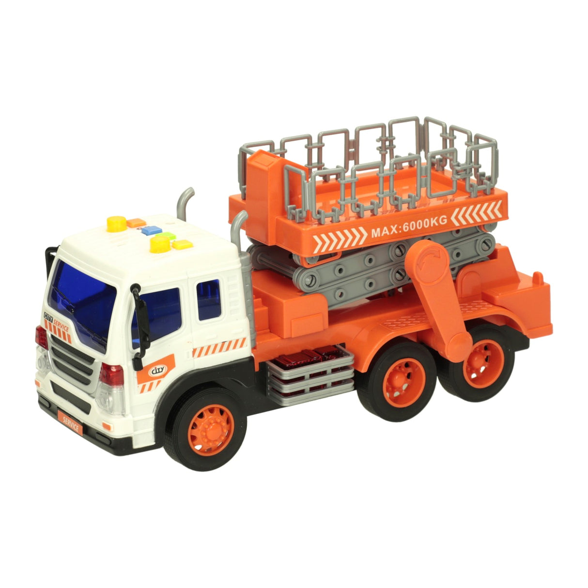 Truck with aerial platform with light and sound