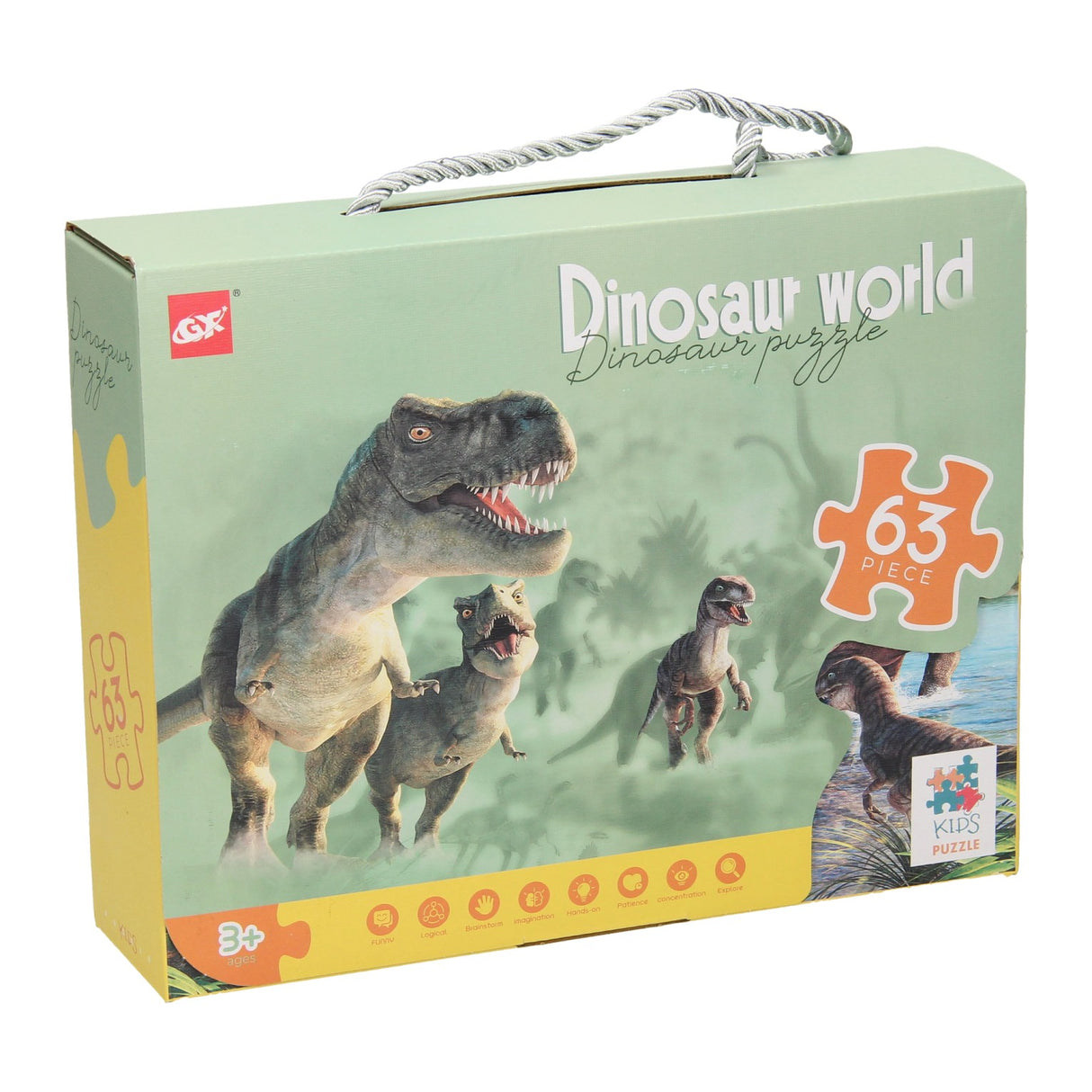 Puzzle Dino-Welt, 63 Teile.