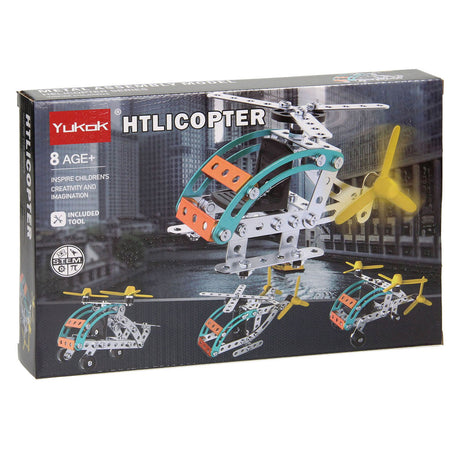 Metallbausatz Hubschrauber, 106 Teile.
