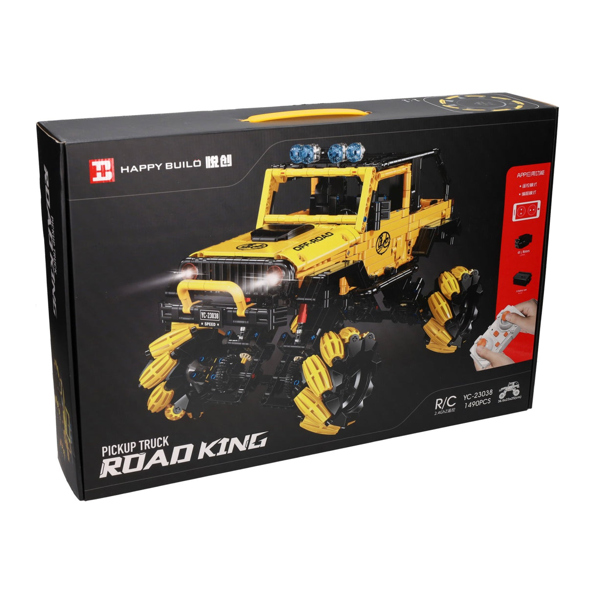 Lobbes Toys BV Happy Build Steuerbares RC-Bausteinset Pickup Truck – 1490 Stück.