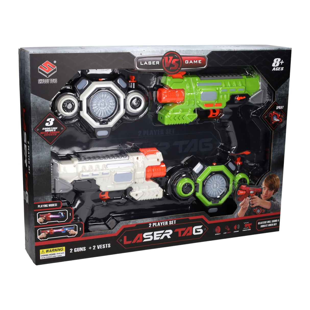 Laserspiel für 2 Spieler - 4 Teile.