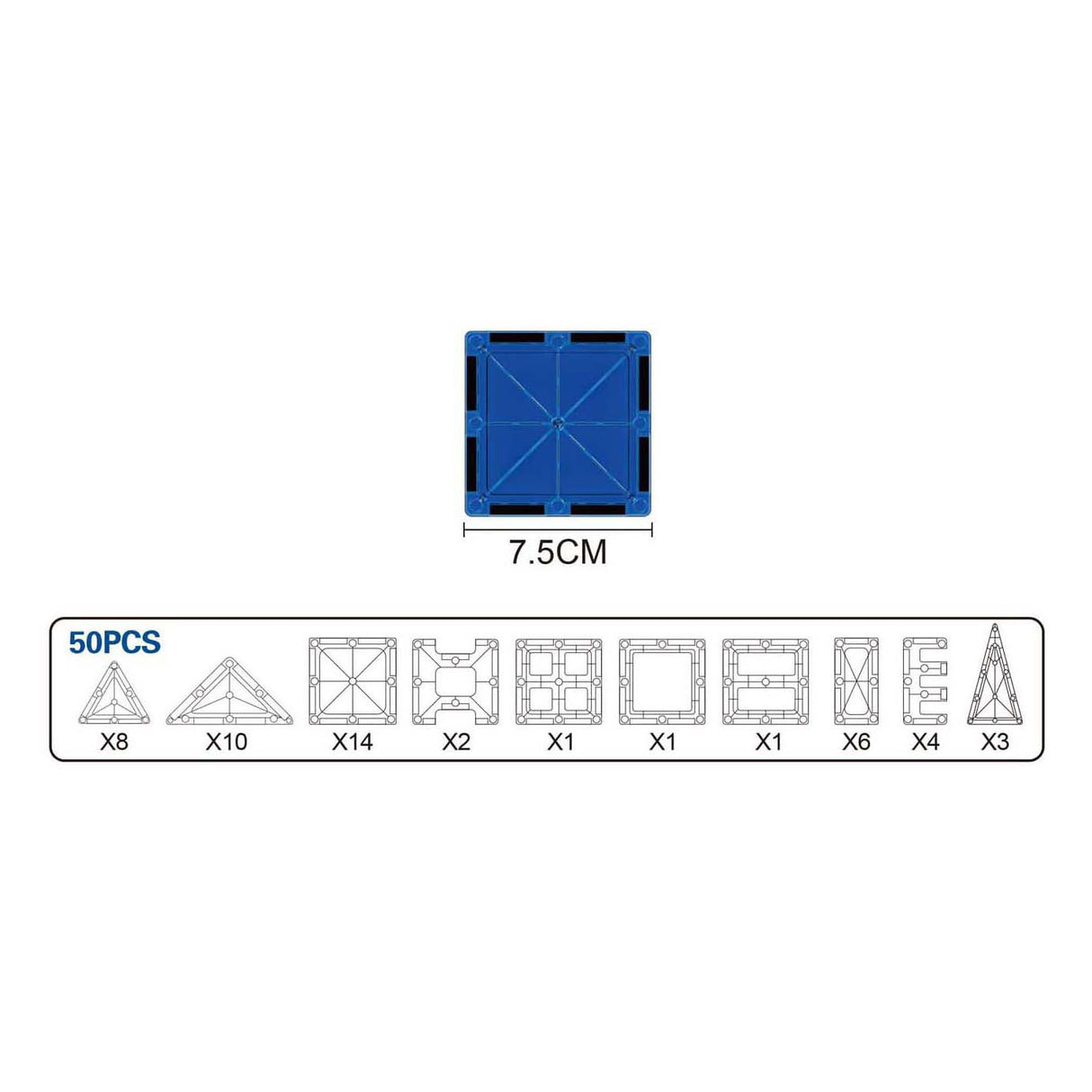 Bausatz Magnetplatten - 50 Stück.
