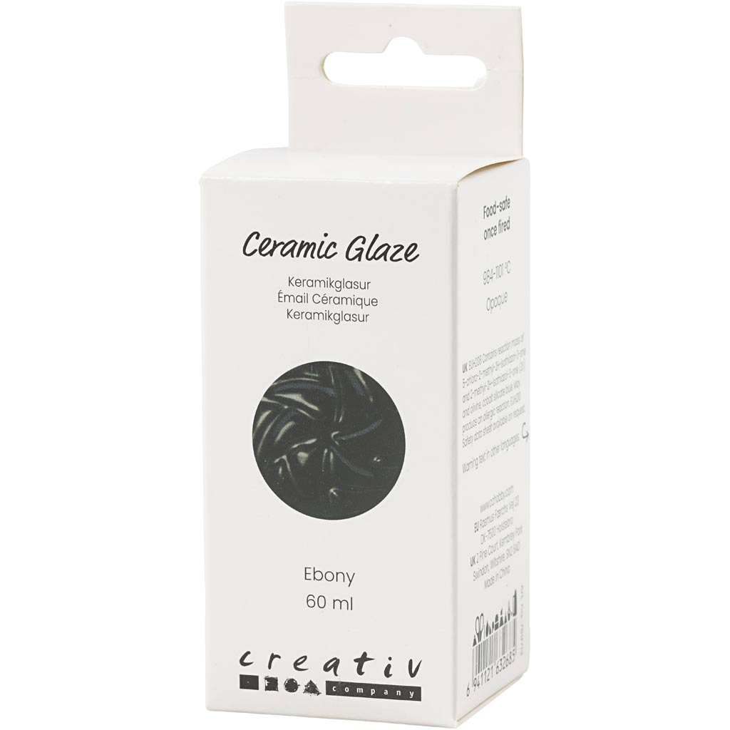 Creativ Company Keramikglasur 984-1101 C undurchsichtiges Ebenholz – 60 ml