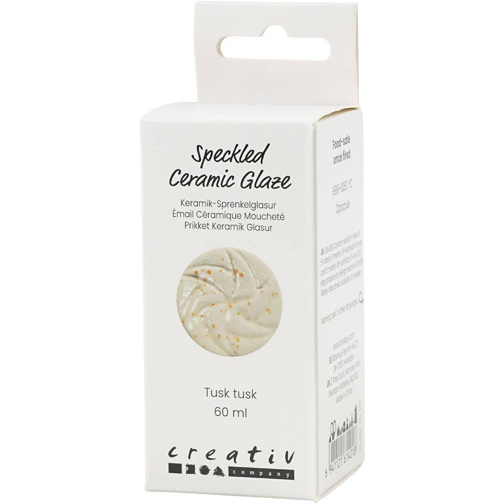 Creativ Company gesprenkelte Keramikglasur, 999–1060 °C, undurchsichtig, Tusk Tusk, 60 ml, 1 Flasche