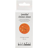 Creativ Company gesprenkelte Keramikglasur 999–1060 C, opak, orangefarbene Sonne – 60 ml