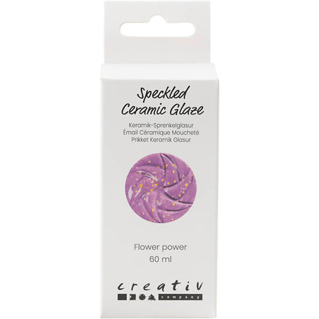 Creativ Company gesprenkelte Keramikglasur 999–1060 C, undurchsichtig, Flower Power – 60 ml