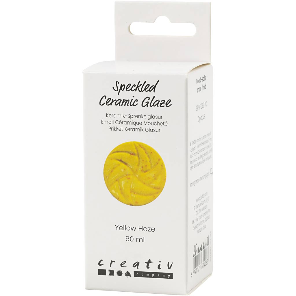 Creativ Company gesprenkelte Keramikglasur, 999-1060 °C, undurchsichtig, gelber Schleier, 60 ml 1 Flasche