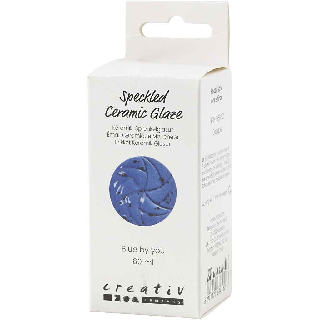 Creativ Company gesprenkelte Keramikglasur, 999-1060 °C, deckend, blau von Ihnen, 60 ml 1 Flasche