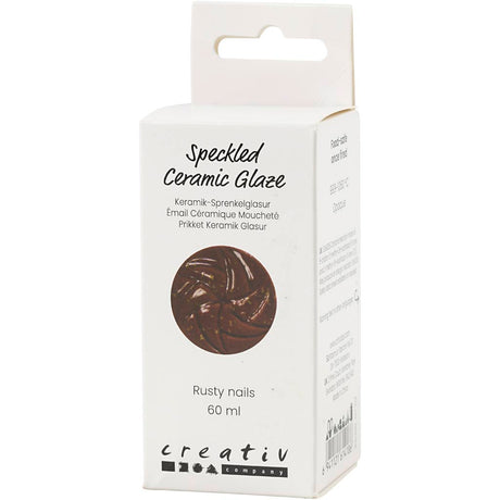 Creativ Company gesprenkelte Keramikglasur, 999–1060 °C, undurchsichtig, rostige Nägel, 60 ml, 1 Flasche