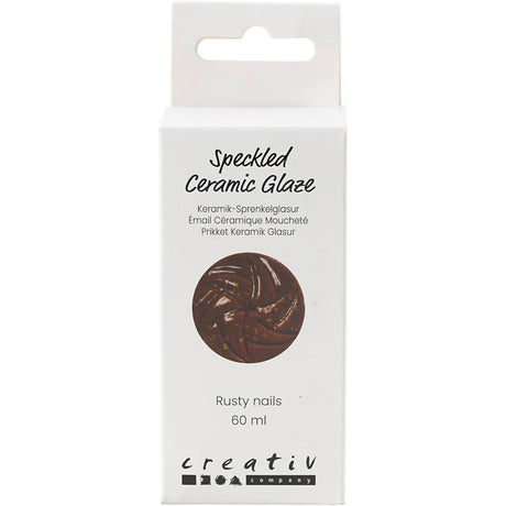 Creativ Company gesprenkelte Keramikglasur, 999–1060 °C, undurchsichtig, rostige Nägel, 60 ml, 1 Flasche