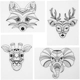 Fellen -Schrumpffilm mit Motiven wilde Tiere, 4st.
