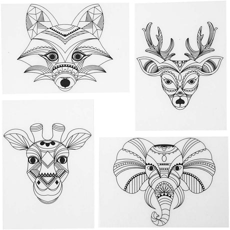 Kreativunternehmen https: www.cchobby.nl sheet-shrink-foil-with-motifs-wild-animals-sheet-10-5x14-5-cm-thickness-0-3-mm-matt-transparent-4-sheet-1-box
