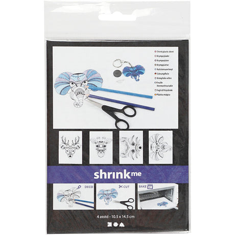Kreativunternehmen https: www.cchobby.nl sheet-shrink-foil-with-motifs-wild-animals-sheet-10-5x14-5-cm-thickness-0-3-mm-matt-transparent-4-sheet-1-box