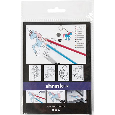 Kreativunternehmen https: www.cchobby.nl sheet-shrink-foil-with-motifs-unicorn-sheet-10-5x14-5-cm-thickness-0-3-mm-matt-transparent-4-sheet-1-box