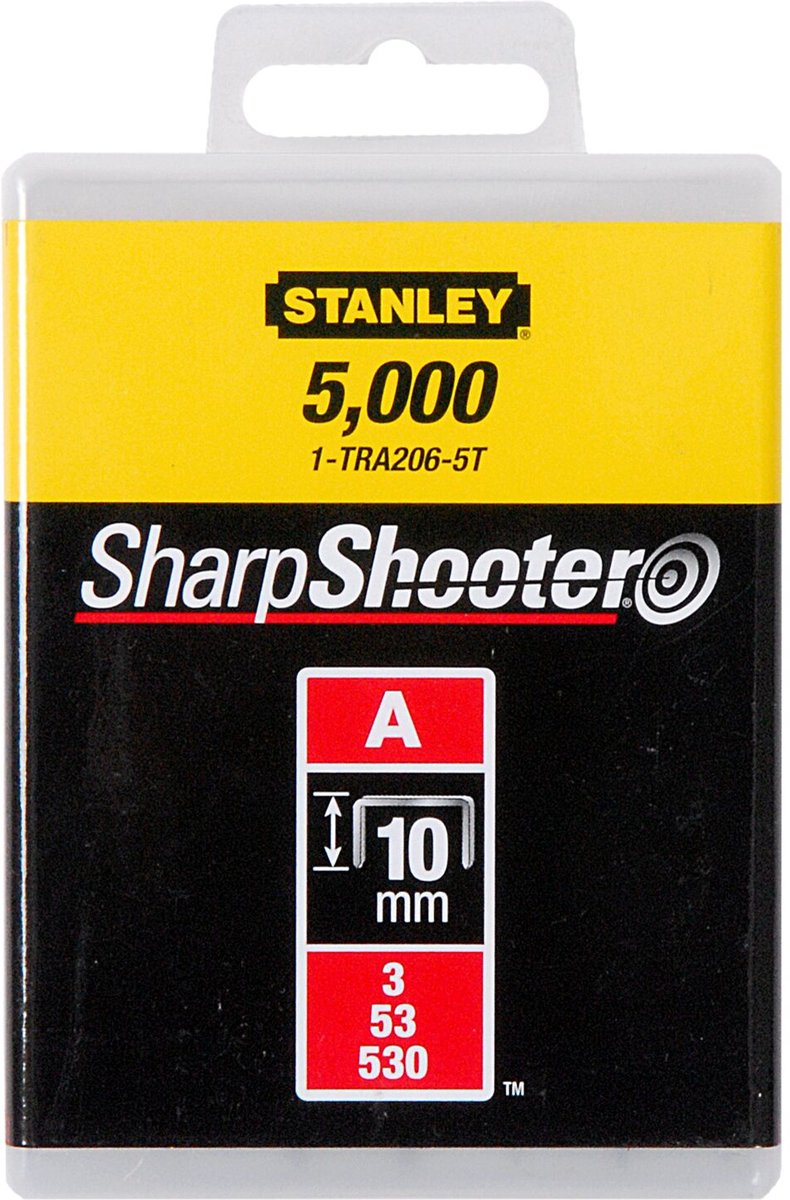 Stanley hand tools staples 10mm type a - 5000 pieces - 1-tra206-5t