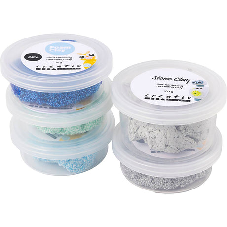 Creativ Company Stein-Ton-Mix, Blau-Grün-Harmonie, 1 Box