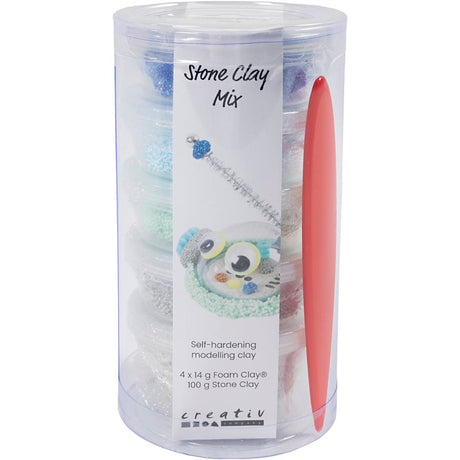 Creativ Company Stein-Ton-Mix, Blau-Grün-Harmonie, 1 Box