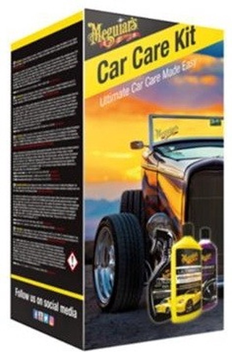 Meguiar's Autopflegeset 3-teiliges Reinigungsset – ultimatives Waschwachs – ultimatives Schnellwachs – Ausdauer-Hochglanz-Reifengel – 473 ml