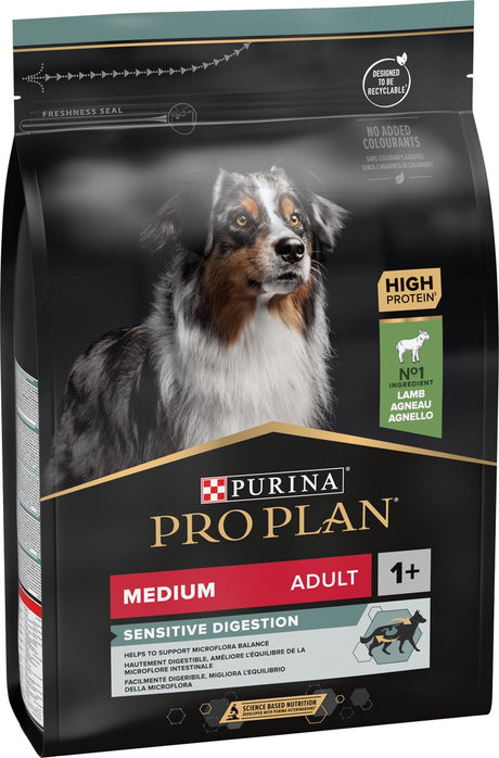 Pro Plan Medium Adult Sensitive Verdauung – Trockenfutter für Hunde – Lamm – 3 kg