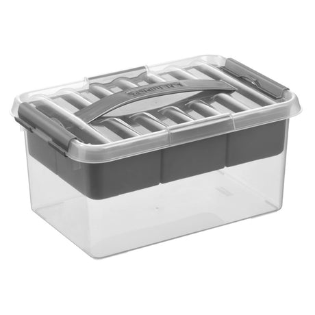 Sunware q-line Aufbewahrungsbox 6l mit Einsatz – 30x20x14,5 cm – transparent