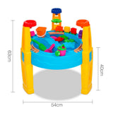 Sand- und Wasserspielplatz mit Sonnenschirm