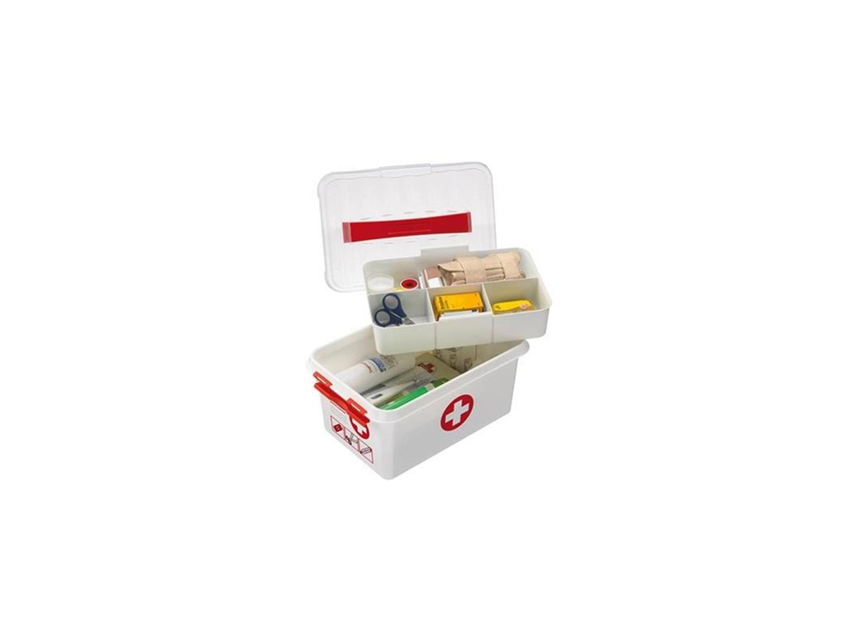 Sunware q-line Erste-Hilfe-Box mit Einsatz 6l weiß | 4 Stück