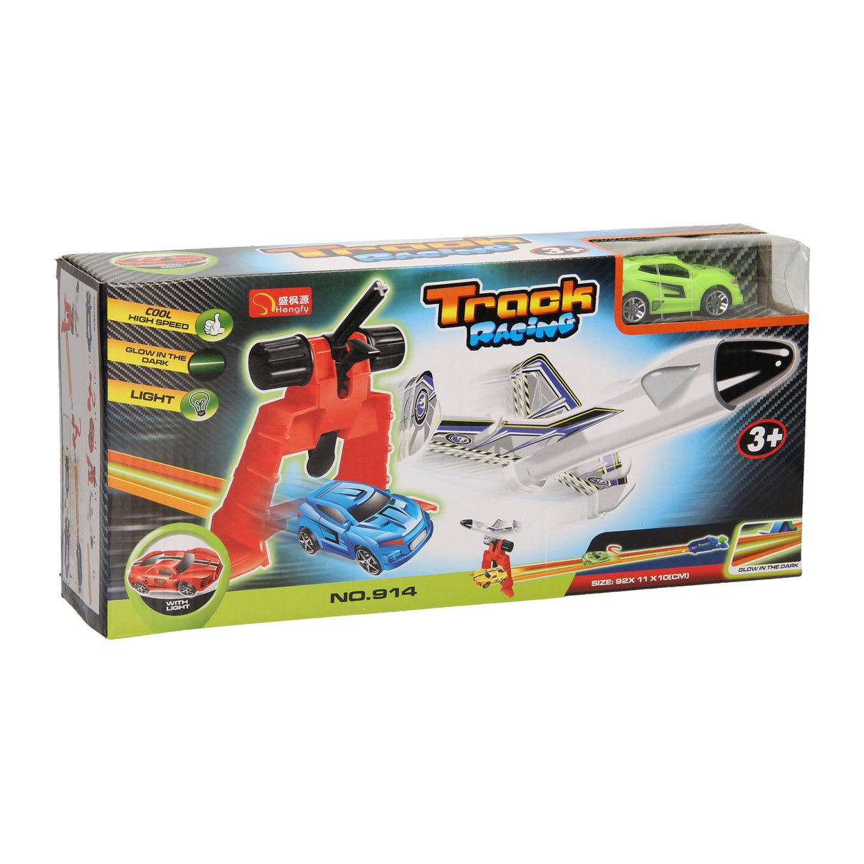 Lanceerbaan met vliegtuig en auto