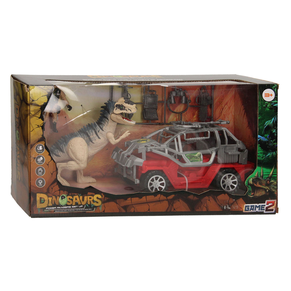Dinosaurier-Spielset rot