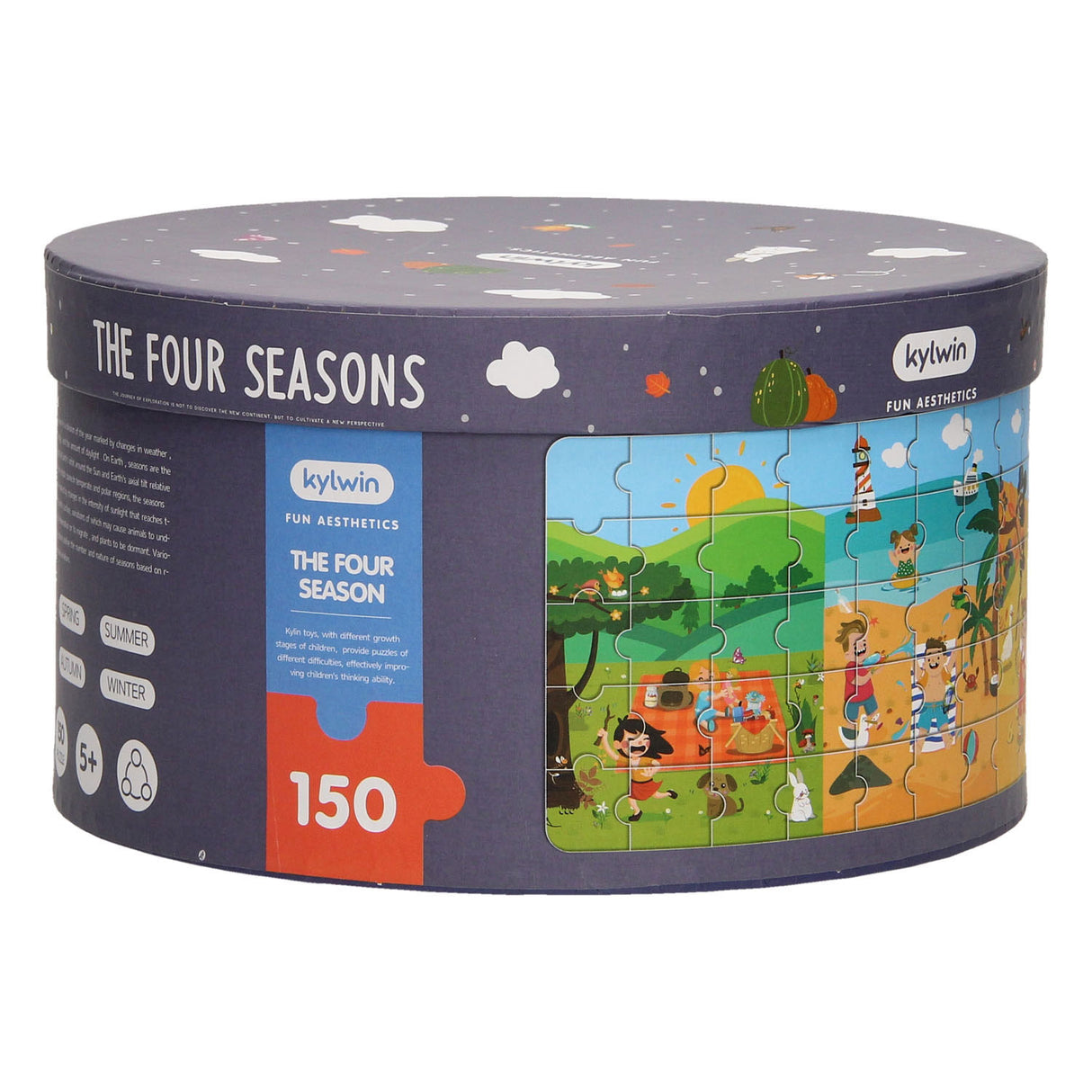 Round puzzle in storage box - four seasons, 150st.