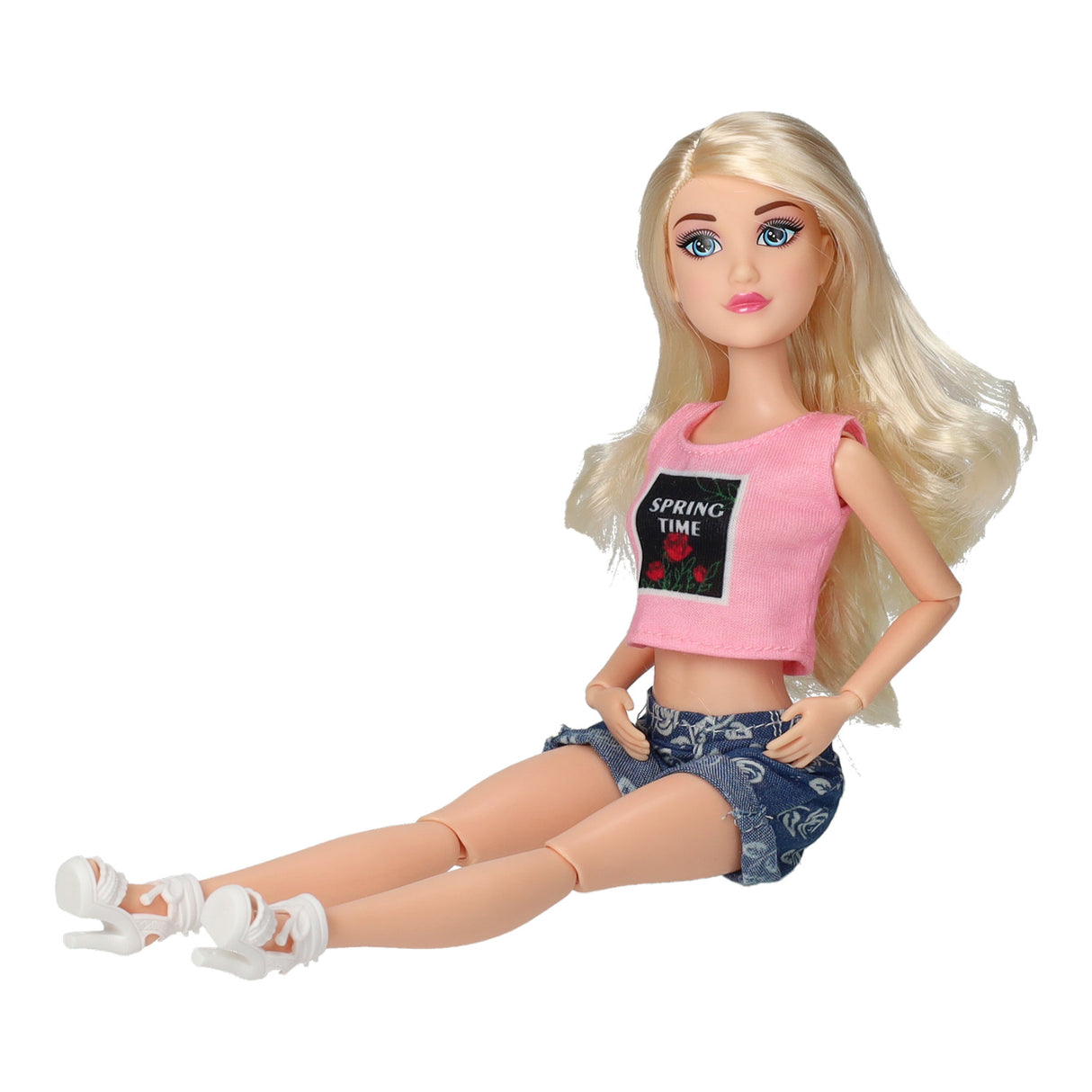 Modische Pop-Jeans-Serie mit Blumen