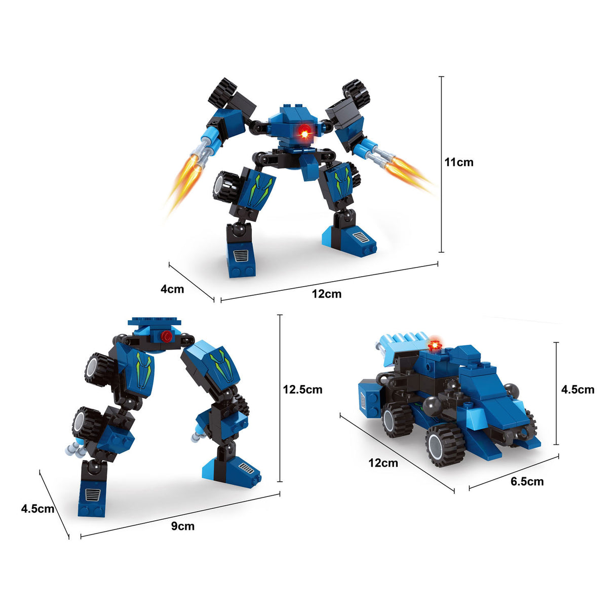 Lobbes speelgoed bv lobbes bouwset transformeerbare robot titan blauw 71-delig speelgoed.