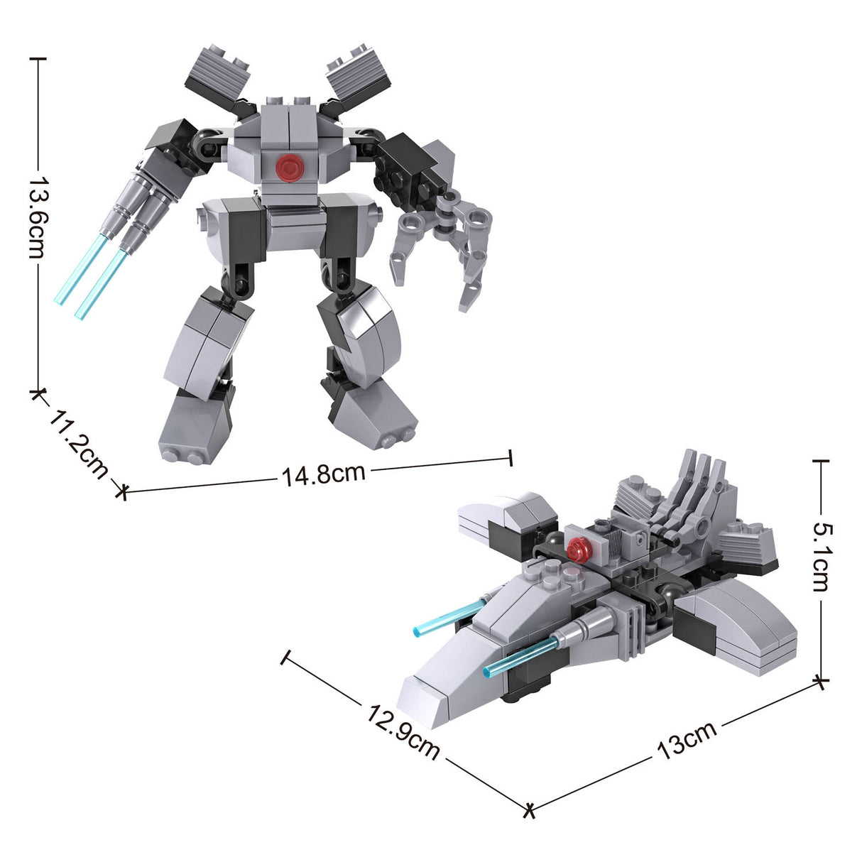 Lobbes speelgoed bv lobbes bouwset robot speelgoed - transformeer spaceship 81-delig.