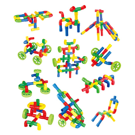 Lobbes Spielzeug z.B. Lobbes Baukasten Spielzeug Konstruktionsrohre Räder 72-teilig kreativ.