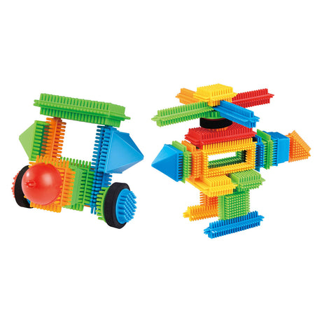 Lobbes Toys z. B. Lobbes Bausteine ​​Borsten-Set – buntes Konstruktionsspielzeug 58-teilig.