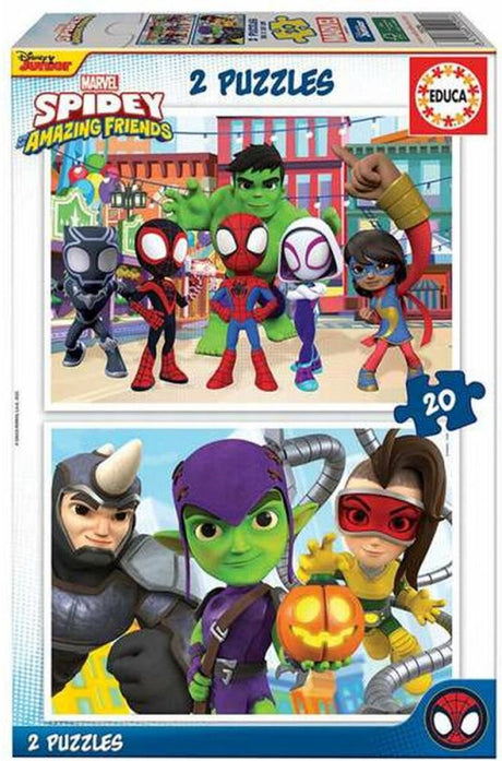 Educa - Puzzle - 2 x 20 Stück - Spidey seine erstaunlichen Freunde