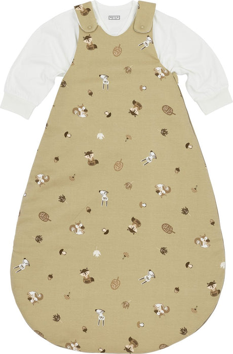 Meyco Babyschlafsack Winter Waldtiere – rund zweiteilig – Sand – 80 86 – Winterschlafsack