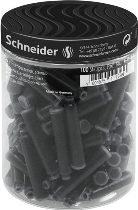 Schneider Schreibgeräte Schneider Tintenpatronen - 100 Stück - Schwarz - S-6801