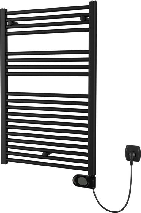 Plieger elba elektrische handdoekradiator – handdoek verwarmer – met klokthermostaat – 94.2 cm x 60 cm – 500 watt – mat zwart