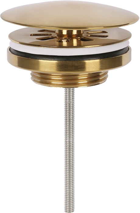 Differnz afvoerplug mat goud â€“ always open â€“ ã˜ 72 mm â€“ met schroef