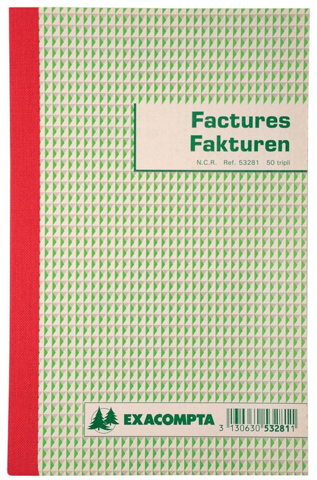 Exacompta-Rechnung – zweisprachig – 21 x 13,5 cm – dreifach – 2 Ringe