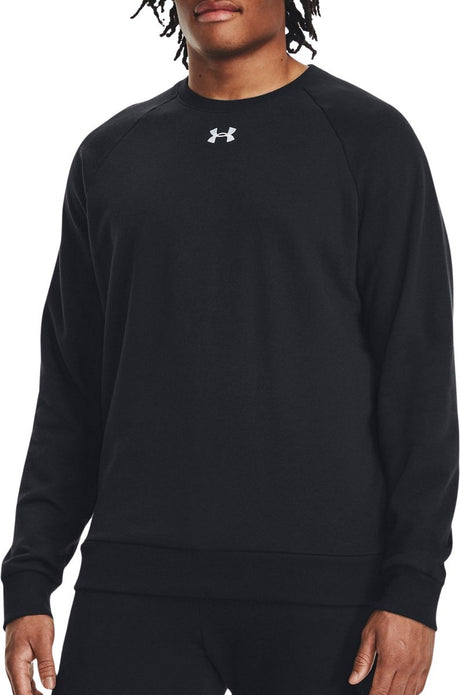 Under Armour UA Rival Fleece Crew-BLK Herren-Sporttrikot – Schwarz – Weiß