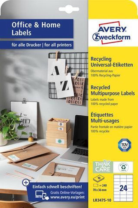 Avery Label Zweckform 70 x 36 mm Recyclingpapier 240 Stück