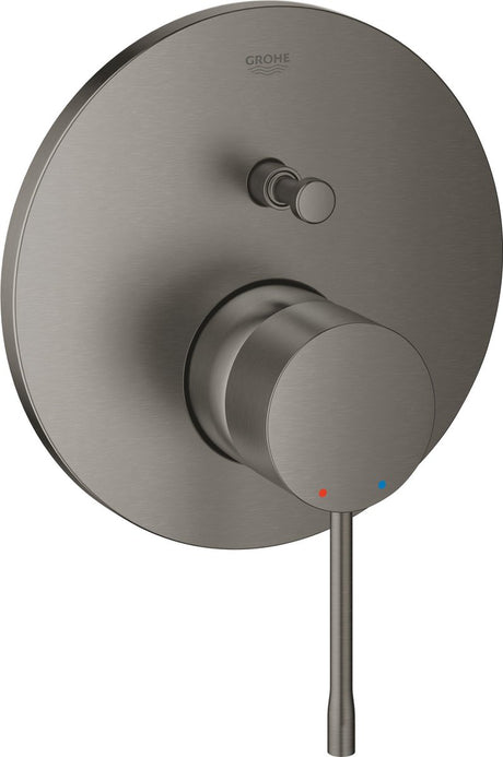 Grohe Essence Einbau-Duscharmatur – Aufputzteil – 2 Auslässe – Hartgraphit gebürstet (Anthrazit matt)