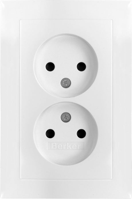 Berker s1 contactdoos - inbouw - 2-voudig - polarwit