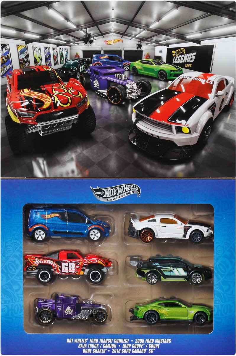 Hot Wheels Metallspielzeugautos und -lastwagen – Set mit 6 HW-Legends-Fahrzeugen