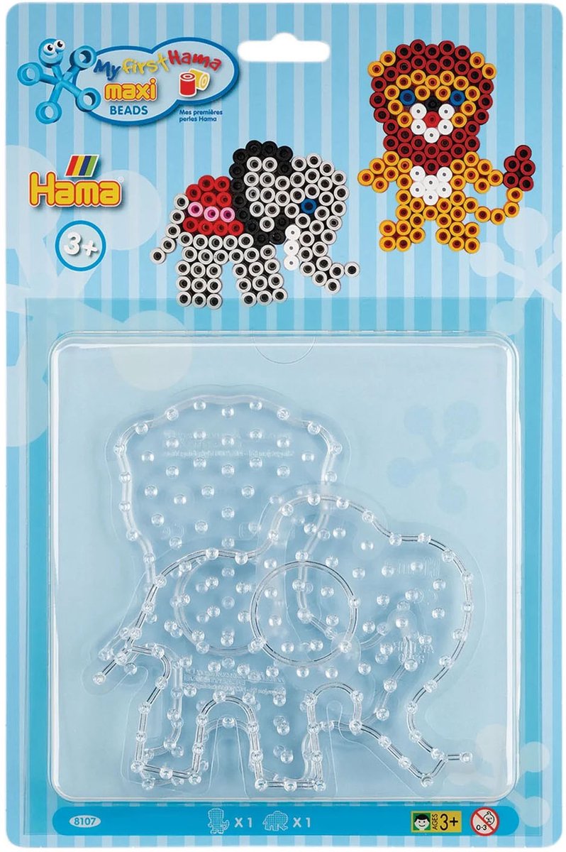 Hama -Bügel -Perlenplatten Maxi - Leeuw und Elefant