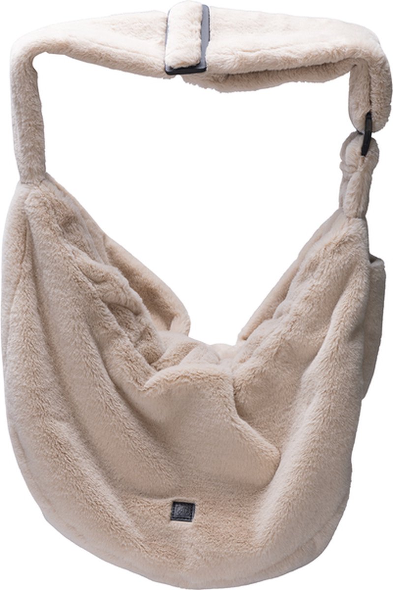 Designed by lotte laki draagtas hond - hondentas - voor kleine honden - verstelbare draagzak - beige - 48x20x35 cm