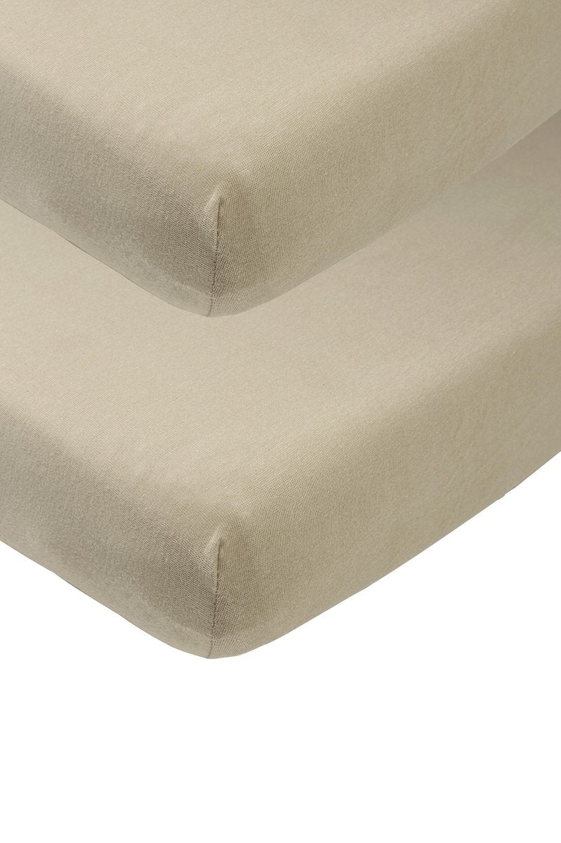 Meyco Baby Uni Spannbettlaken Juniorbett – 2er-Pack – Taupe – 70 x 140 x 150 cm