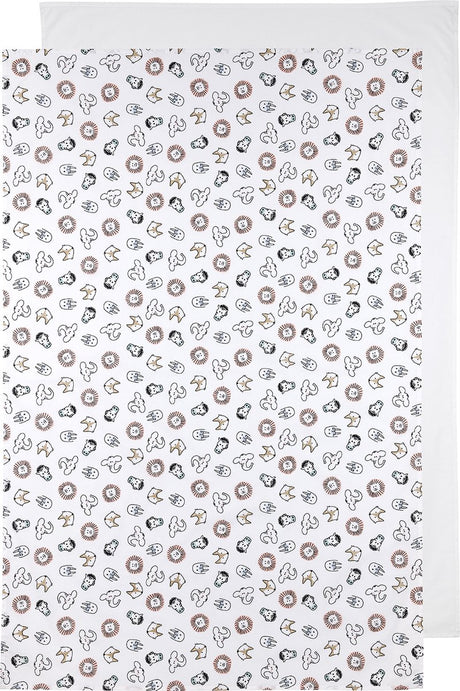 Meyco Baby-Tier-Uni-Bettlaken – 2er-Pack – weiß – 75 x 100 cm – 0,3 tog