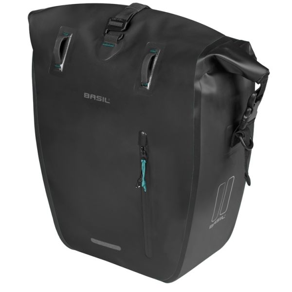 Basil einzelne Fahrradtasche Rivo L Plane Mik 25–31 l 14 x 28 x 43 cm – Schwarz
